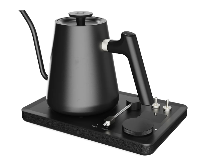 Electric Gooseneck Kettle - Pour Over Coffee & Tea - Turntable Design - Water Boiler - Quick Heating & Temperature Control - Black
