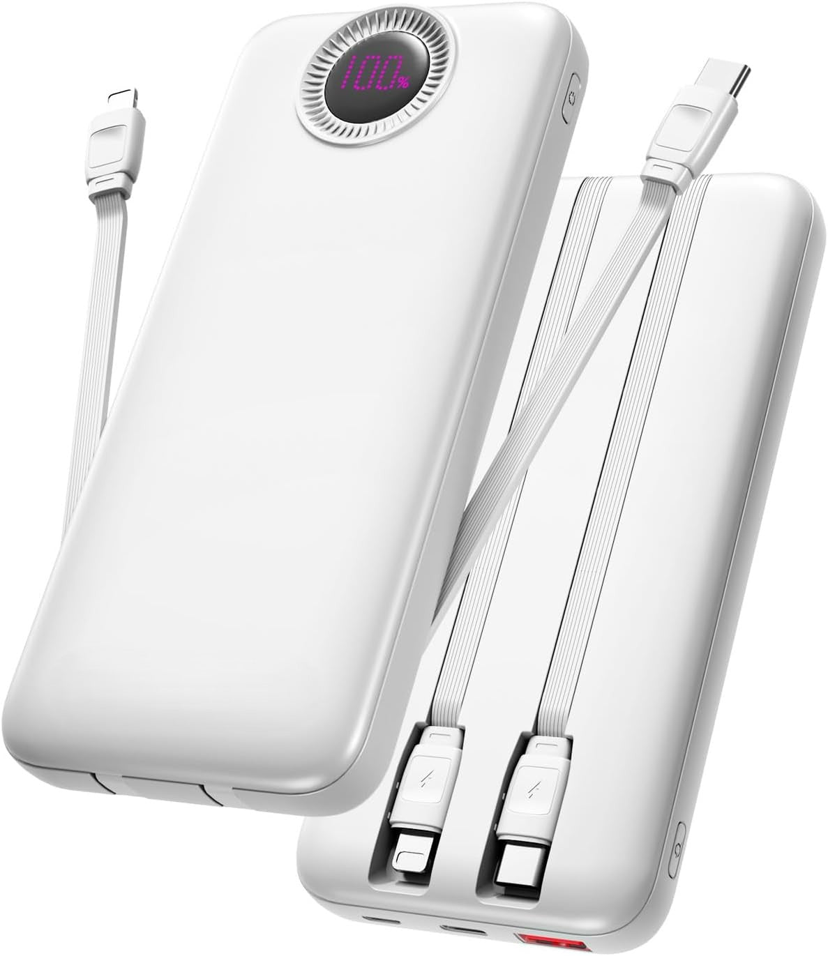 Power Bank,10000mAh 22.5W Max Portable Charger Built in Cables